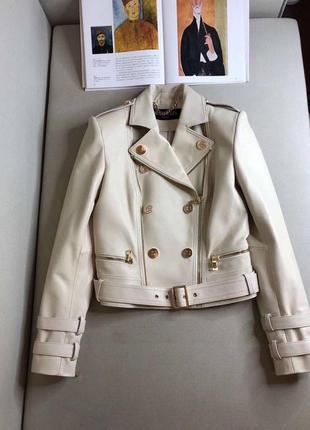 Куртка косуха шкіра молочна