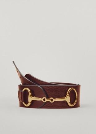 Широкий кожаный ремень пояс massimo dutti xs-s