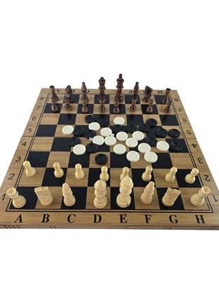 Игровой набор нарды, шахматы, шашки. (47,5*47,5*2 см)1 фото