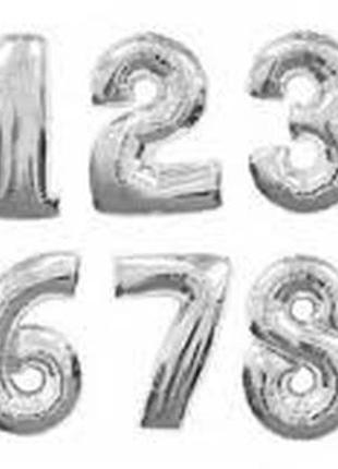 Кулька-цифра срібна 8 фольга 86см в інд уп 991020