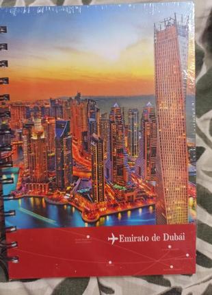 Классный эстетический толстый блокнот на спирали дубаи в клетку