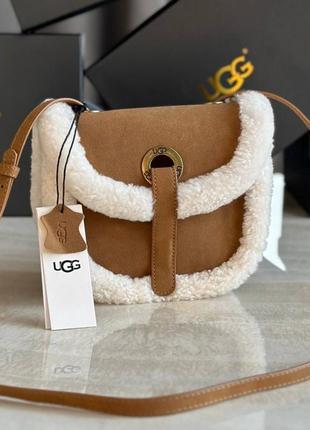 Сумка в стиле ugg беж замша коричневая
