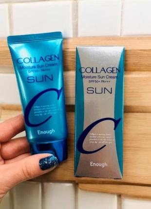Солнцезащитный крем enough collagen moisture sun cream spf50+ pa+++, 50 г
