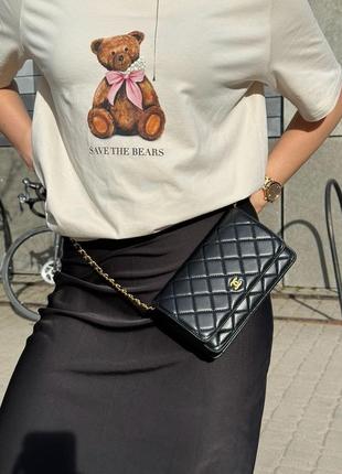 Женская сумка chanel classic  шанелька черная натуральная мягкая кожа премиального качества топ дизайн в классике2 фото