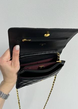 Женская сумка chanel classic  шанелька черная натуральная мягкая кожа премиального качества топ дизайн в классике6 фото
