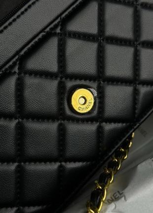 Женская сумка chanel classic  шанелька черная натуральная мягкая кожа премиального качества топ дизайн в классике4 фото