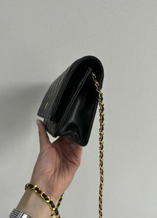 Женская сумка chanel classic  шанелька черная натуральная мягкая кожа премиального качества топ дизайн в классике9 фото