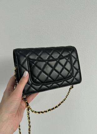 Женская сумка chanel classic  шанелька черная натуральная мягкая кожа премиального качества топ дизайн в классике8 фото