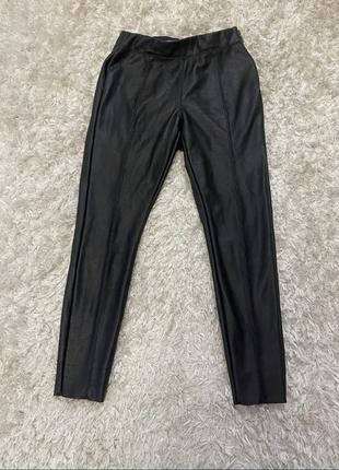 Лосины из эко кожи теплые на флисе от topshop