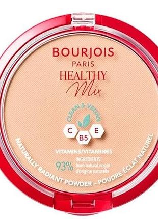 Компактная пудра для лица bourjois poudre compacte healthy mix clean, 02 vanilla, 10 г