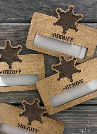 Бейдж из дерева на магните с логотипом 75мм 3мм