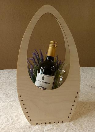 Деревянная корзинка для цветов и подарков 44х24см 3мм