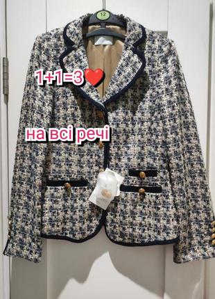 Новый люксовый жакет пиджак elegance paris в стиле chanel old money