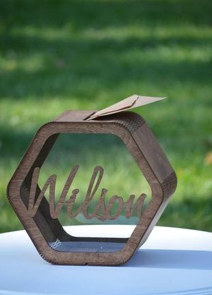 Весільна скарбниця шестикутник 30х28х16см 3мм