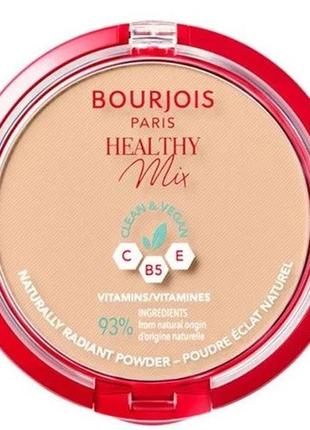 Компактна пудра для обличчя bourjois poudre compacte healthy mix clean, 04 beige dore, 10 г