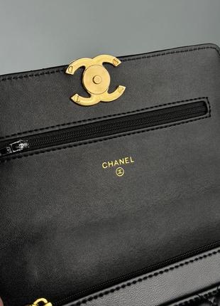 Популярна жіноча молодіжна сумка клатч chanel classic шанель чорна із золотистою фурнітурою вбрання, стиль, шанель бренд фірма9 фото