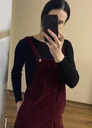 Сарафан плаття кольору марсала бордовий вельветовий new look6 фото
