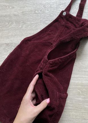 Сарафан плаття кольору марсала бордовий вельветовий new look8 фото