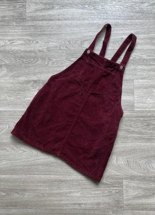 Сарафан плаття кольору марсала бордовий вельветовий new look2 фото