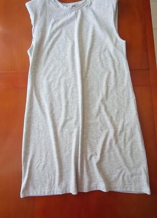 Платье трапеция, мини платье на подплечниках от stradivarius🌿❤️‍🔥 серый меланж8 фото