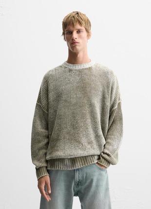 Вареный свитер мужской оверсайз хлопковый zara new