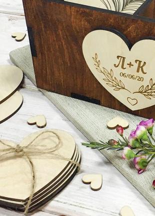 10 сердец в коробочку для пожеланий 9х9см