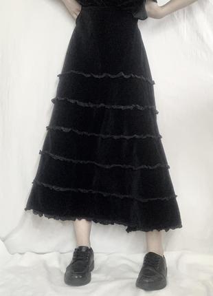 Бархатная юбка в стиле готической лолиты