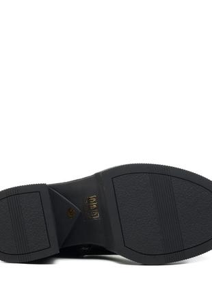 Ботильйони жіночі чорні фактурні на підборах 1847ц