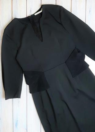💥1+1=3 черное нарядное платье футляр миди с шелковыми вставками schumacher, размер 44 - 463 фото