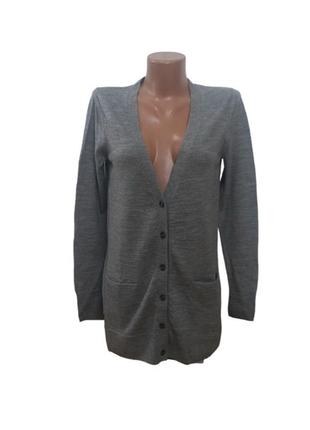Серая кофта - кардиган 100% шерсть banana republic