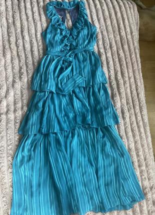 Сукня максі волани с-м