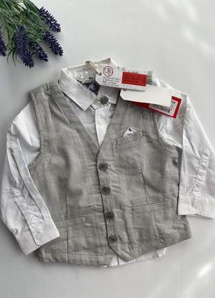 Комплект рубашка + жилет на мальчика 2 года 24 мес