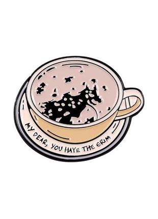 Брошка гаррі потер і в'язана азкабана чашка кави значок harry potter pin coffee гримм сиріус провіщення трелоні hogwarts