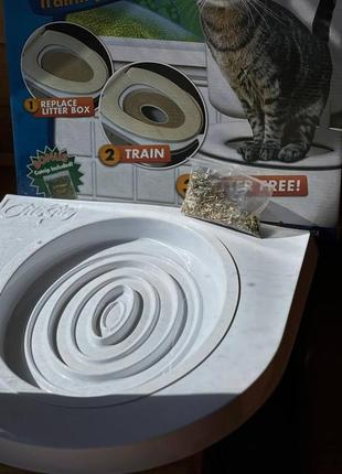 Набір для привчання кішки до унітазу citikitty туалет для кота тренажер для унітазу8 фото