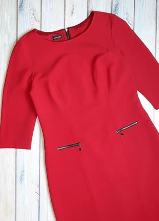 💥1+1=3 красное строгое платье футляр по колено gerry weber, размер 46 - 482 фото