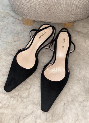 Вантажні hobbs туфлі на низькому каблуку з гострим носком з натуральної замші замшеві шкіряні шкіра замша натуральна винтажные замшевые