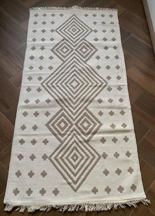 Коричневий етнічний бавовняний килим для дому, розмір 80x1504 фото