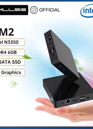 Mllse m2 air міні пк з windows 11, 6 гб озп, 64 гб пзп, процесором intel n3350, подвійним wi-fi, usb 3.0