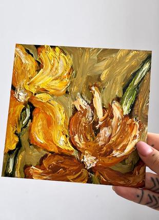 Цветы ирисы картина маслом