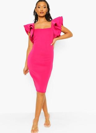 Облегающее платье миди из неопрена boohoo