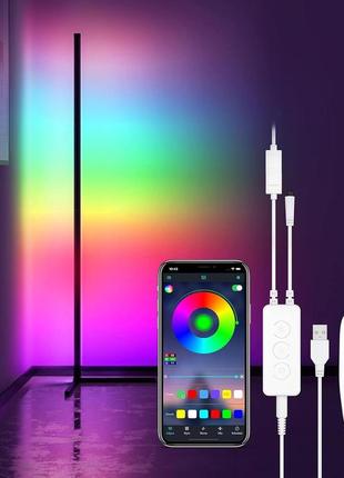 Led торшер yontune 1.57 м, rgb, регулировка яркости, bluetooth, управление пультом, для декора дома