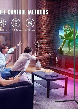 Led торшер yontune 1.57 м, rgb, регулировка яркости, bluetooth, управление пультом, для декора дома7 фото