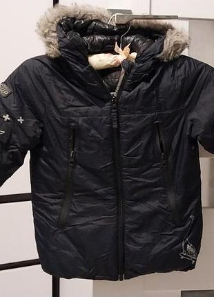 Куртка для мальчиков зимняя теплая с капюшоном