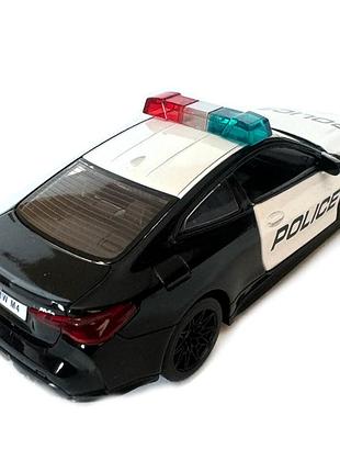 Машина металева поліція bmw m4 g82 бмв інерція 1:32 світло звук відкр двері 14*7*5см (68701j)5 фото