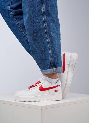 Женские кроссовки nike air force 1 x white red v / smb