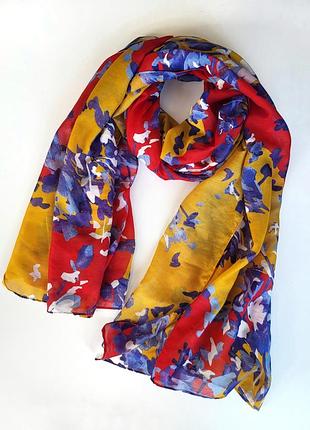 Шарф-палантин жіночий весна-осінь у малюнок квітів only 176х100 см різнокольоровий