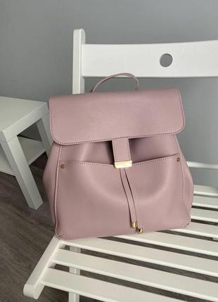 Женский рюкзак из эко-кожи, розового цвета1 фото