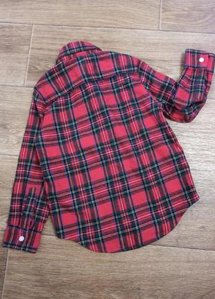 Красная рубашка в клетку для мальчика