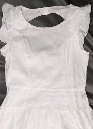 Шикарна біла бавовняна сукня з прояви, с-м4 фото