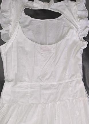 Шикарна біла бавовняна сукня з прояви, с-м5 фото